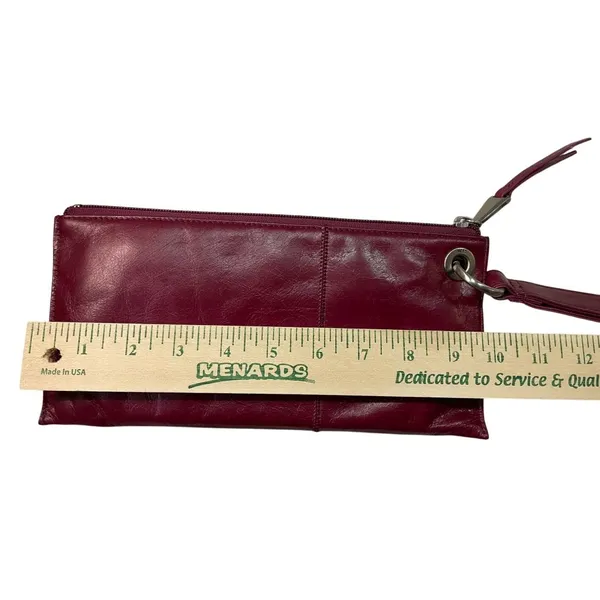 HOBO Dark Red Leather Wristlet Clutch – Small | Zipper Closure | EUC - Image 7