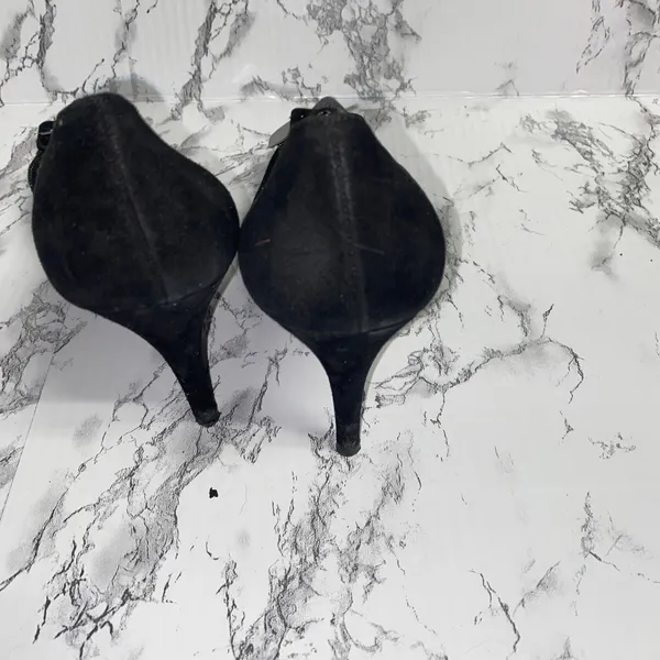 Stuart Weitzman Barrington Black Purple Glitter Buckle Heels Women's Size 9 - Image 11
