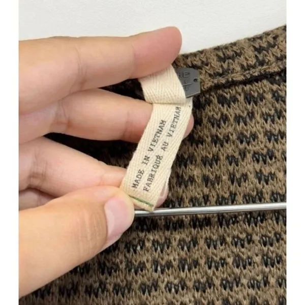 Free People We The Free Olive Green‎ Waffle Knit Split Back Thermal Top XS - Image 8