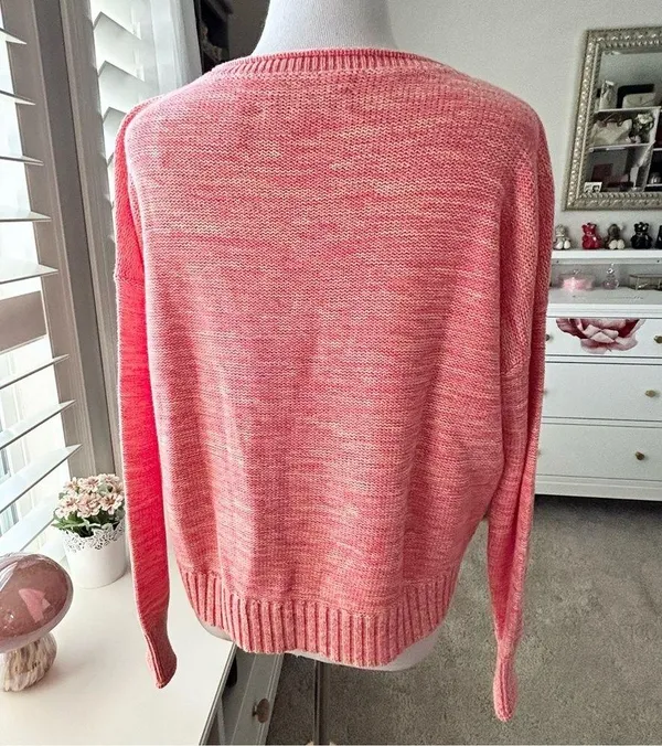 LOFT Pink Crew Neck Hi Lo Sweater Small NWT - Image 3