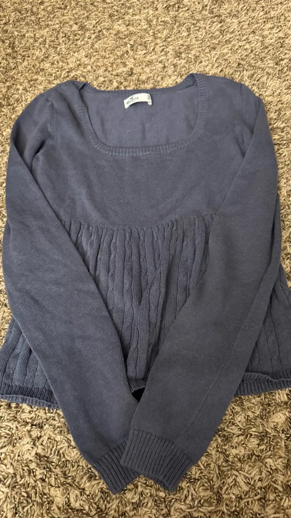 Hollister Babydoll Top Long Sleeve Blue - Image 6