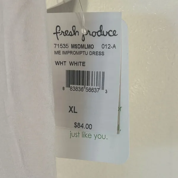 Fresh Produce Mary Ellen Impromptu Dress White Sleeveless Midi Smocked‎ XL NEW - Image 4
