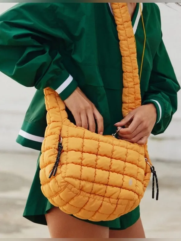 NWT Free People FP Movement Quilted Baby Carryall Sling Bag light papaya orange - Image 3