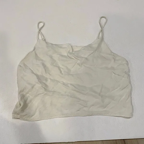 Zara Ivory Satin Cowl Neck Cami Top XS Minimalist Going Out Y2K - Image 2