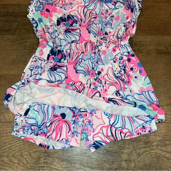 Lilly Pulitzer Gianna Make A Splash Skort Romper in Prosecco Pink - Image 5