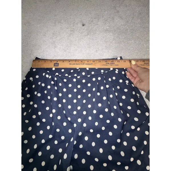 Tuckernuck Conway Pants Womens Navy White Polka Dot High Rise Straight Leg M - Image 8