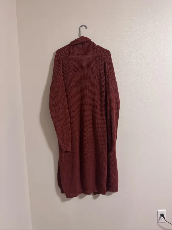 Petal & Pup Long Open-Front Cardigan - Rust Brown - Image 4
