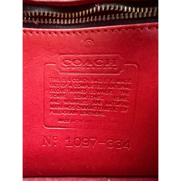 Vintage Coach Kent Bag Red Leather Crossbody Turnlock USA Made 1097-334 - Image 8