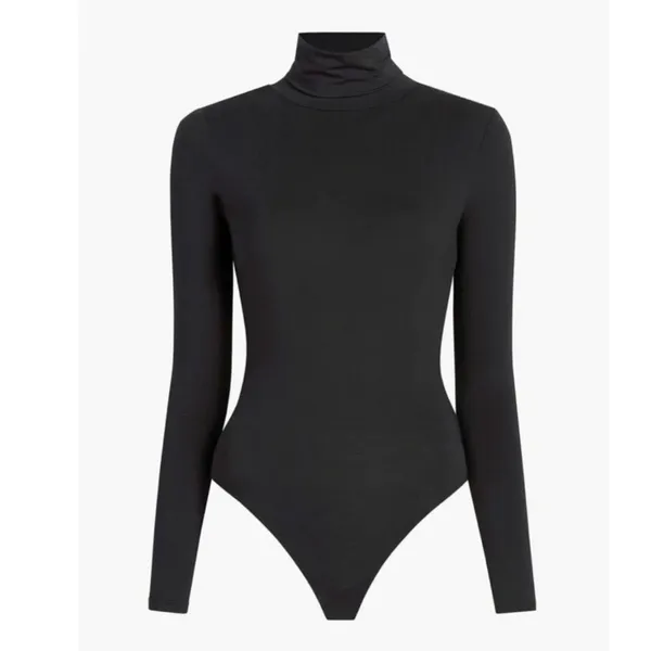 Hill House Luna Bodysuit XL Black Long Sleeve Turtleneck Layering Minimalist - Image 8