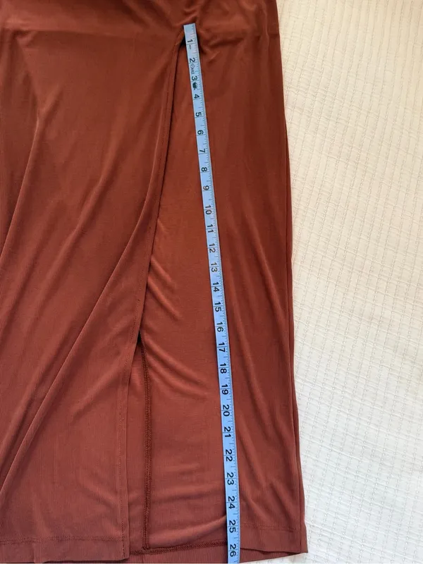 wild fable Chocolate Brown Maxi Dress with Side Slit NWT Size Medium - Image 13