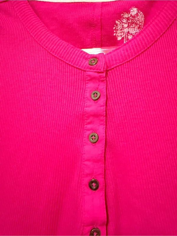 Pilcro baby polo Tee, short sleeve, ribbed, fuchsia pink, sz XS - Image 3