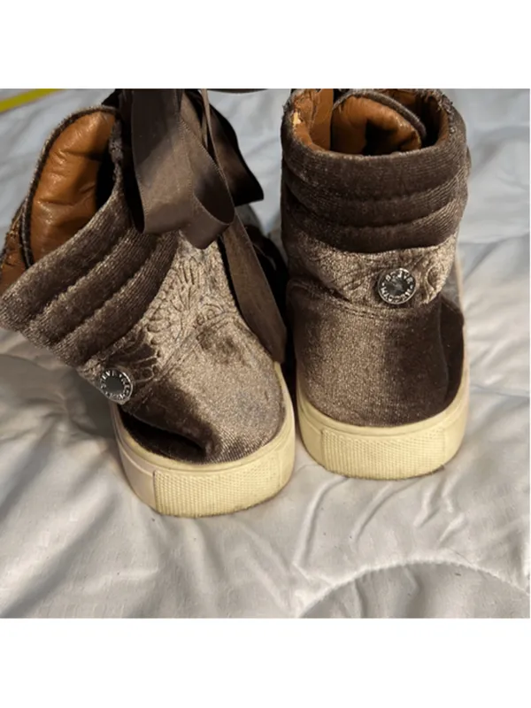 Steve Madden "Jane" Velvet High-Top Sneakers s7.5 - Image 3