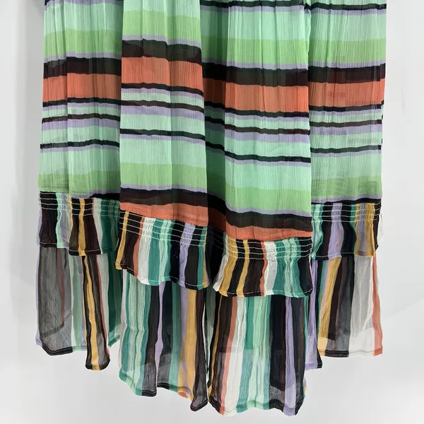 Anthropologie The Marais Printed Striped Chiffon Maxi‎ Dress Size XS Boho Chic - Image 6