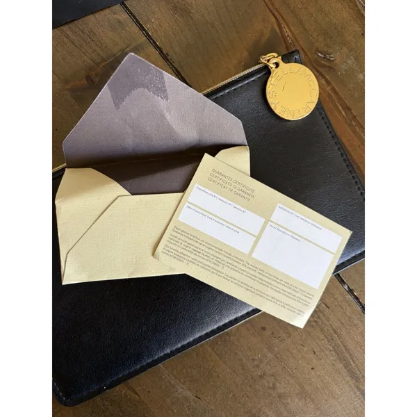 Stella McCartney Logo Medallion Pouch Small Black Vegan‎ Leather Clutch Luxury - Image 4