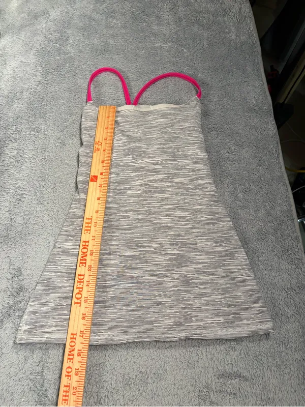Lululemon Heathered Gray Tank yop with Hot Pink Straps 2 - Image 4