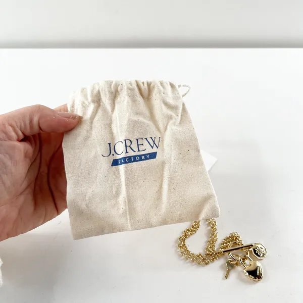 J. Crew Lock And Key Charm Necklace Gold 30" - Image 4