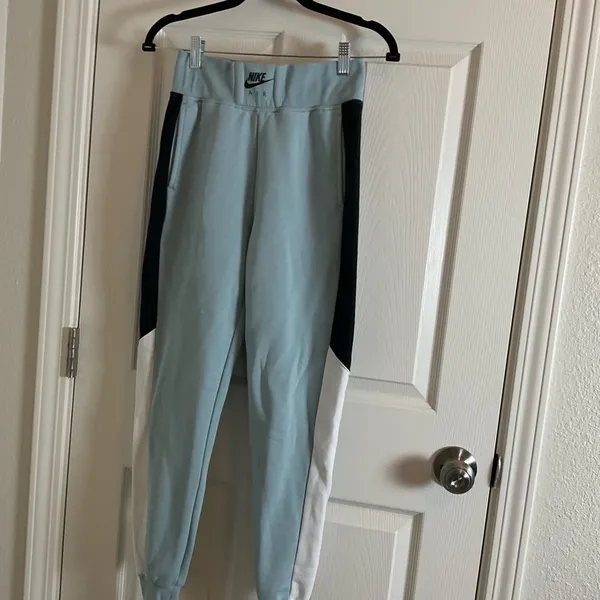 Nike Air Women's Cyan Heather Colorblock Jogger Pants Sweats Size XS - Image 10
