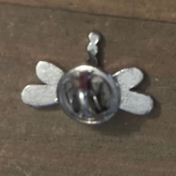 Vintage silver tone Aurora Borealis dragonfly tac pin - Image 2