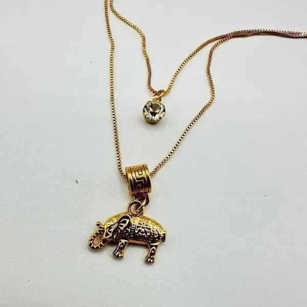 Elephant Layered Gold Necklace Ray Jewelry - Image 3