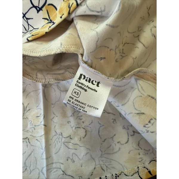 Pact NWT Organic Cotton Mini Skirt Circle Skater Sz XS Floral Pockets A-line - Image 6