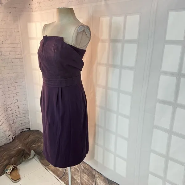 Deletta Anthropologie Purple Strapless fanned bodice cocktail Dress Size M - Image 5