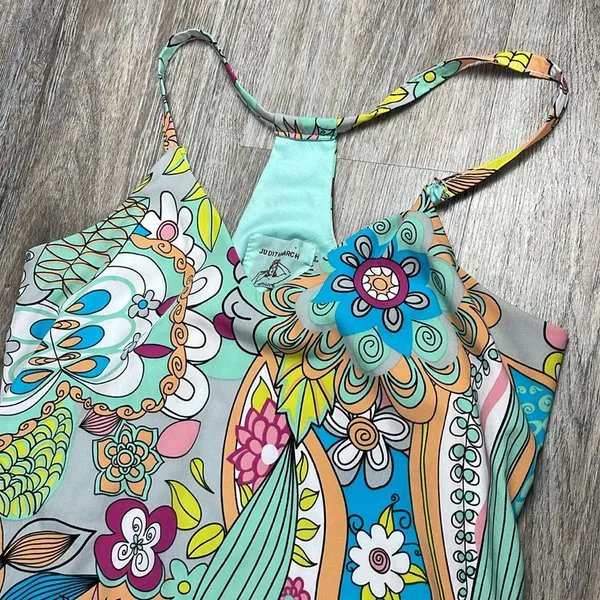 Judith March Floral Multicolor Groovy Sundress Size Large - Image 4