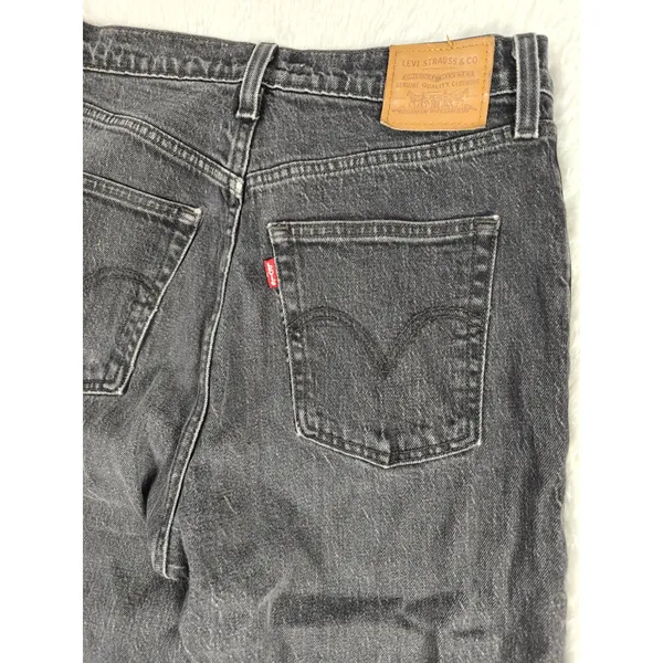 Womens Levis Ribcage Straight Ankle Black Jeans Size 28 - Image 4