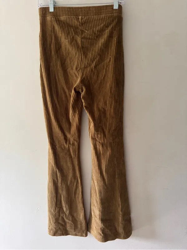Aerie Groove On Velour‎ High Waisted Brown Flare Pant - Image 5