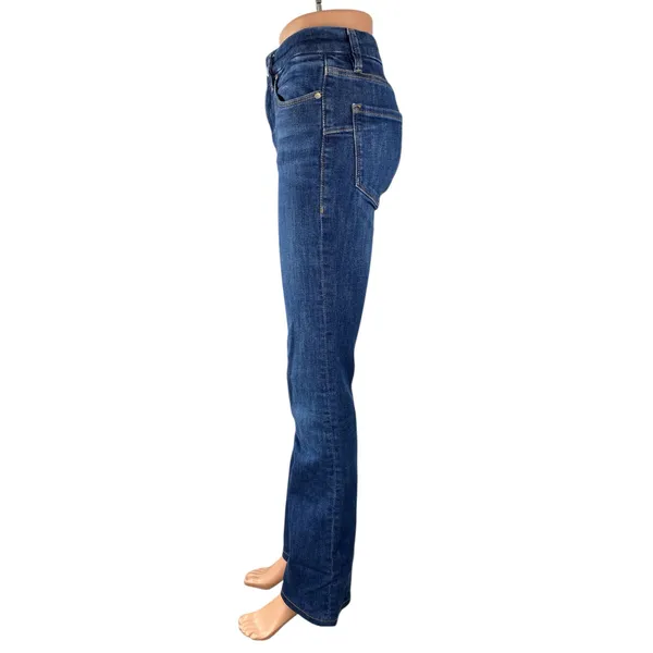 Zara Women's Blue High Waisted Slim Medium Wash Flare Bootcut Denim Jeans Size 2 - Image 3