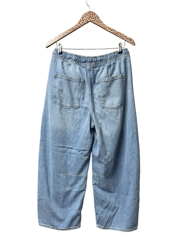 Gap Mid Rise UltraSoft Easy Horseshoe Jeans Drawstring Light Wash Blue Small - Image 3
