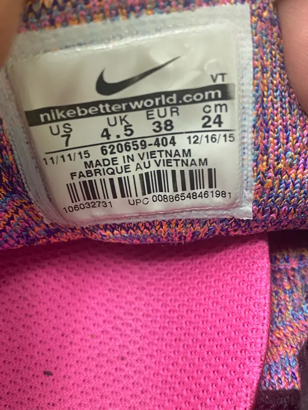 Nike Women's Flyknit Air Max Multicolor Running Shoes Sneakers Size 7 - Image 7
