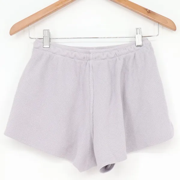 John Galt Brandy Melville Purple Waffle Knit Thermal Lounge Shorts - Image 6