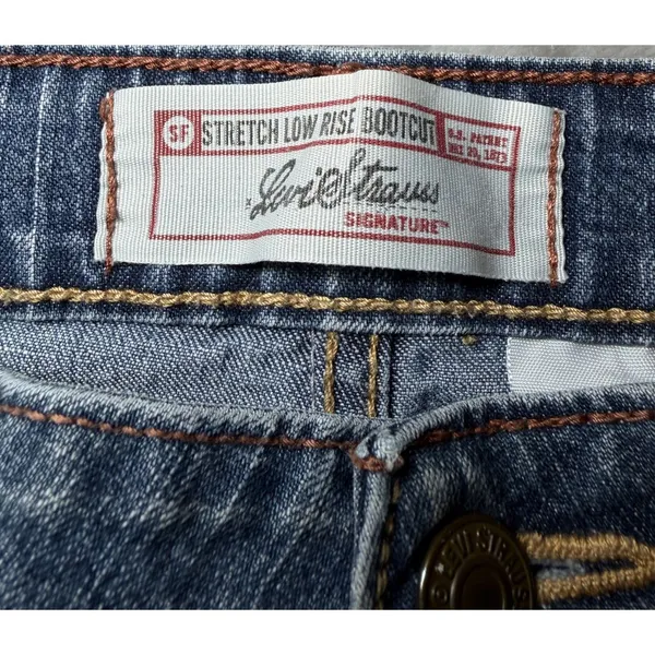Levi Strauss Signature Womens Size 10 Short Bootcut Jeans Blue Stretch Denim - Image 4