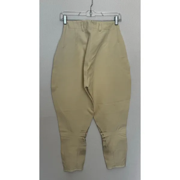 1970s Vintage Equestrian Riding Breeches Cream XXS XS Side Zip Jodhpurs - Image 10
