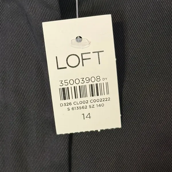Loft Pleated Ankle Pants Womens 14 Black Elastic Back Tapered Academia Office - Image 10