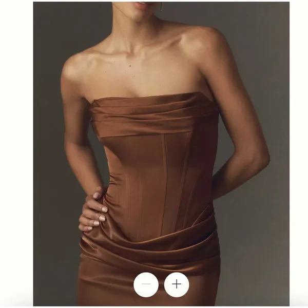 Anthropologie Mare Mare Odette Strapless Corset Chocolate Brown Maxi Dress NWT - Image 2