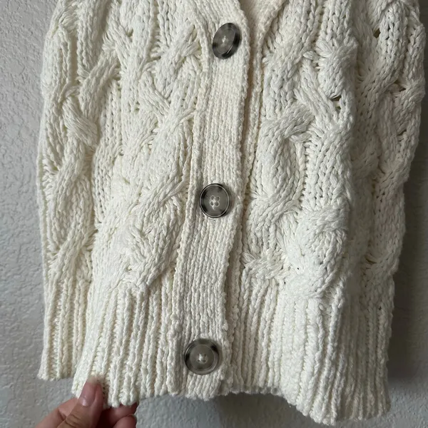 Pilcro Anthropologie Cable Knit Sweater Tank Top White Size XS - Image 5