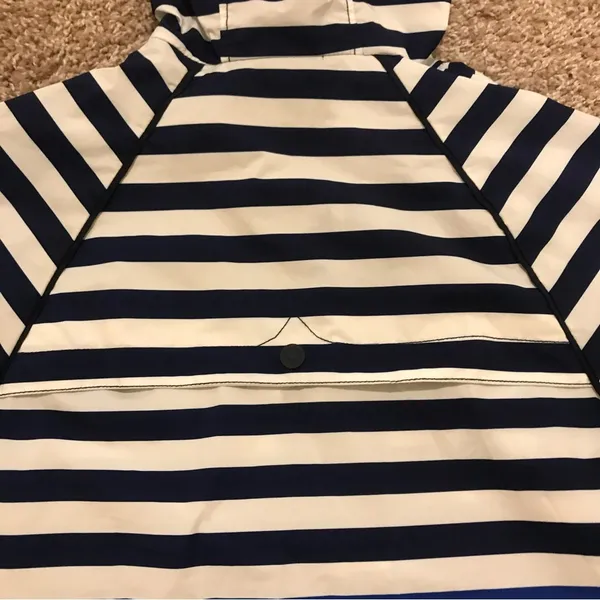 Hunter by Target Blue, Green, and White Rain Jacket. Has Stripes and Mesh Detail - Image 6