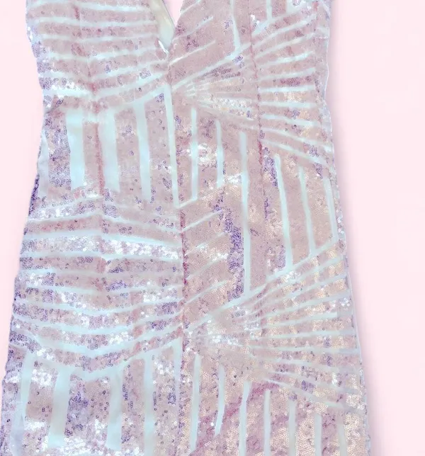 Sequin Beige Skirt Gold Size M - Image 2