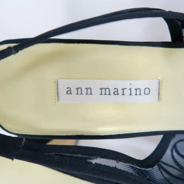 Vintage 90s Ann Marino Navy Floral Mesh Heels - Image 10