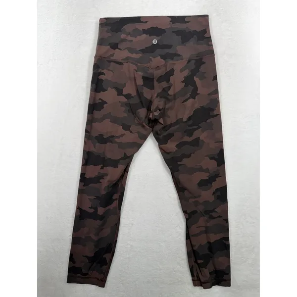 Lululemon Sz 8 Align Crop 23" Heritage 365 Camo Brown Earth Multi Cropped W6BD6S - Image 6