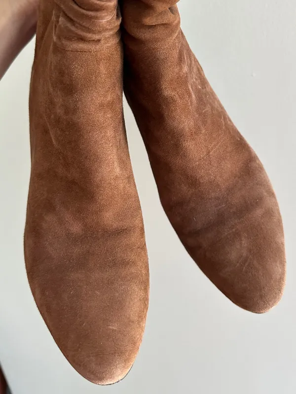 Banana Republic Midshaft Slouch Suede Boots, Nutmeg, Size 9.5 - Image 11