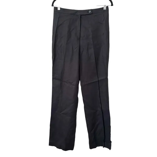 JCREW Linen‎ Pleated Trouser Black Sz 8 - Image 3