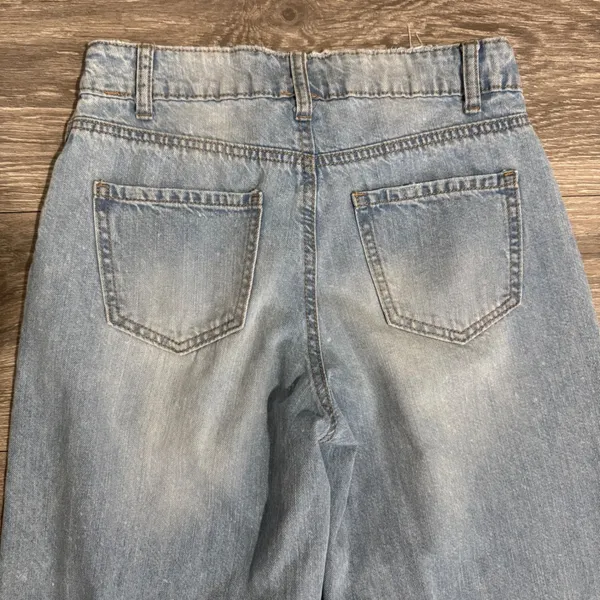RSQ Womens Mid Waisted Wide Leg‎ Distressed Jeans Blue Size 25 Organic Cotton - Image 6