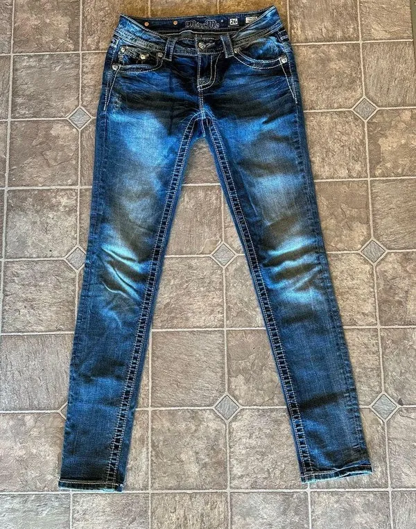Miss Me Angel Wing Signature Skinny Designer Jeans Flap Pocket 26 - Image 10