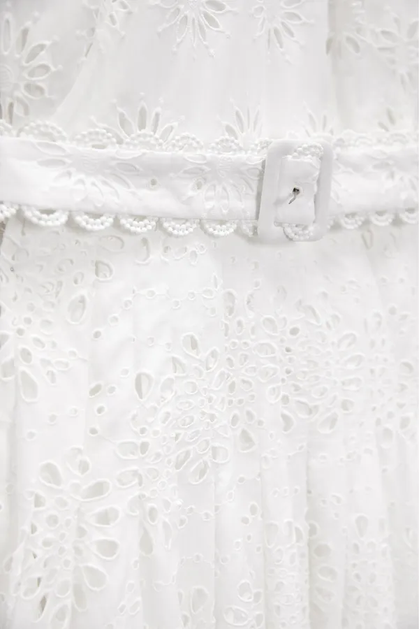 Zara maxi sun dress boho crochet belt lace halter flowy summer vacation - Image 16