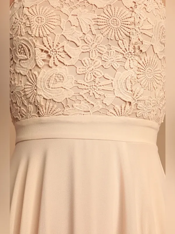 Lulus Picture Perfect Blush Lace Maxi Dress Size Small NWT - Image 5