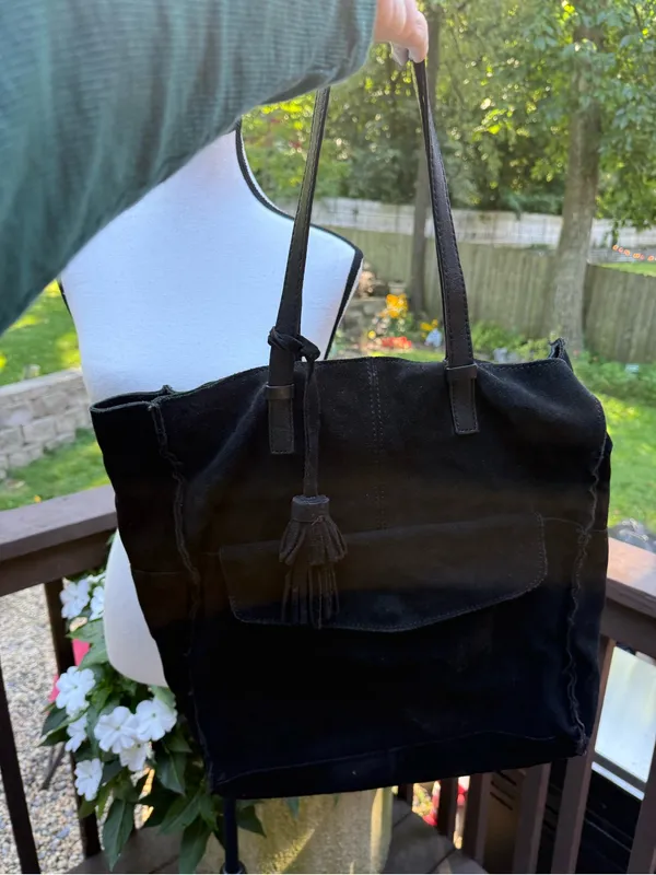 MNG Mango Black Tote Handbag Tassel Lined Inner Pockets purse pocketbook - Image 7
