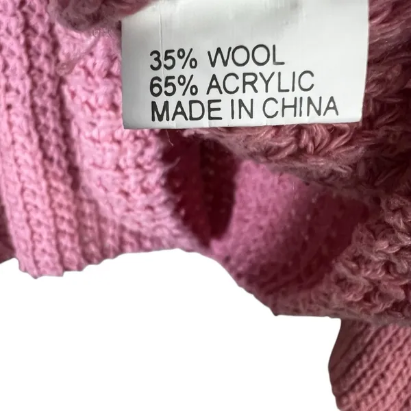 Cloudwalk Bell Sleeve Striped Knit Sweater Pink Red Yellow Boho Slouchy Size M - Image 7