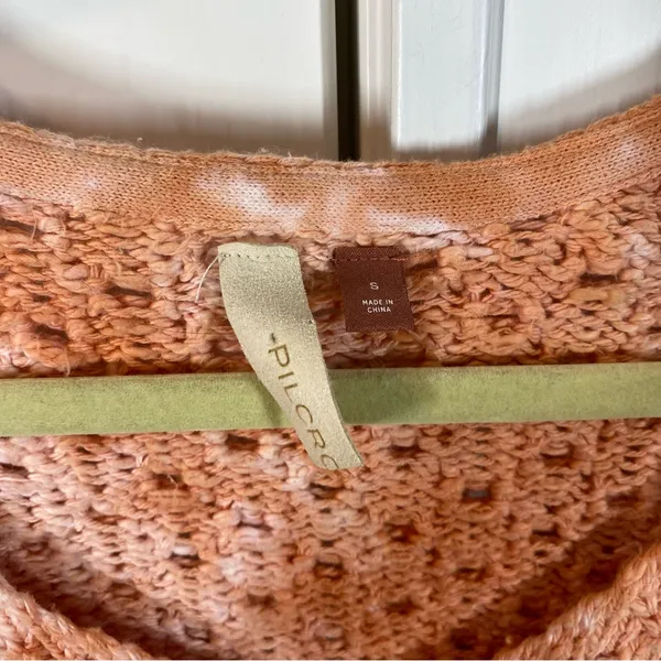 Anthropologie Pilcro Christian V-Neck‎ Sweater size small coral color Oversized - Image 5